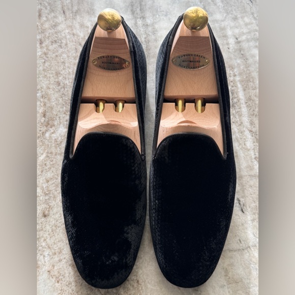 GIORGIO ARMANI Velvet Stubbs Formal Slipper Loafer 9.5/10.5 US Wootton Black Tux